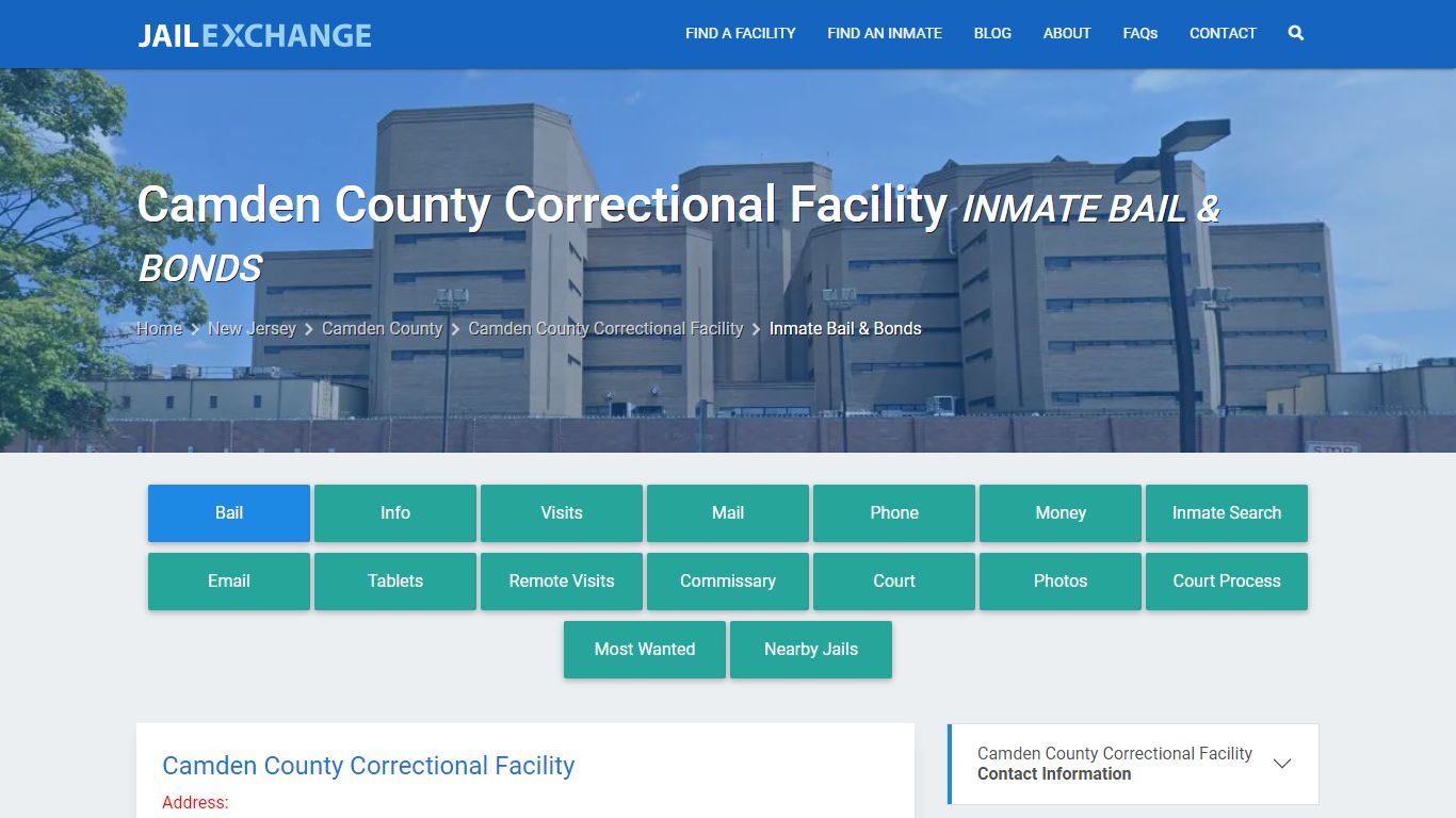 Bail & Bonds - Camden County Correctional Facility, NJ - Jail Exchange