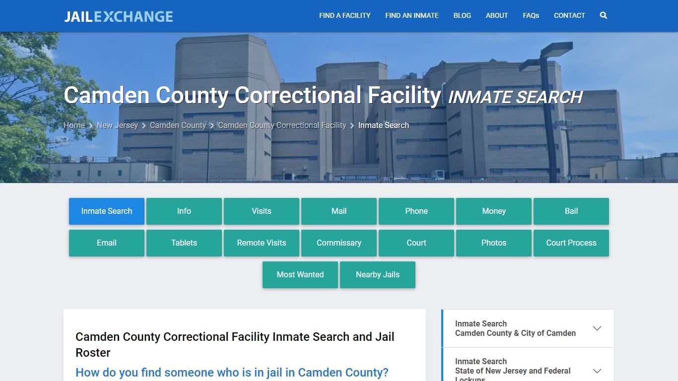 Camden County Correctional Facility Inmate Search - Jail Exchange